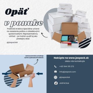 Biele poštové krabičky sú opäť v ponuke😍😍 Tento krát sme však pre Vás zabezpečili nižšie ceny #jaspacksk #jaspack #obaly...